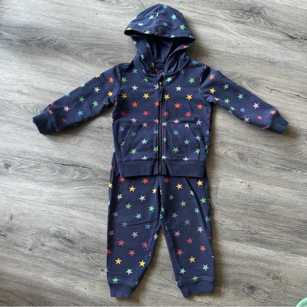 Primary Kids Matching Set - Navy with Multicolor Stars